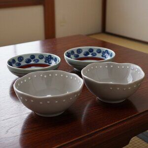 Arita Bowls Japan Set of 2 Porcelain Blue White 4.5"